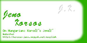 jeno korsos business card